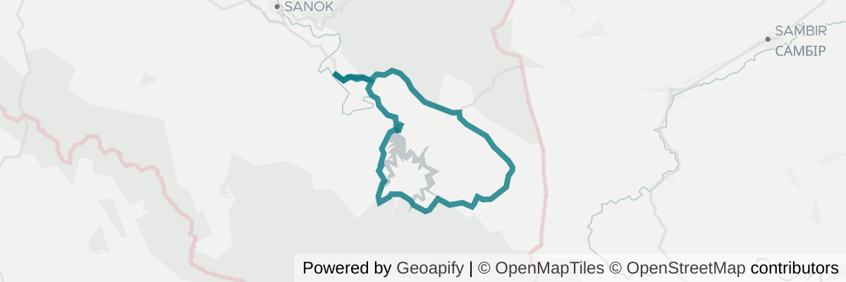 Mapa trasy wyzwania Mała Bieszczadzka